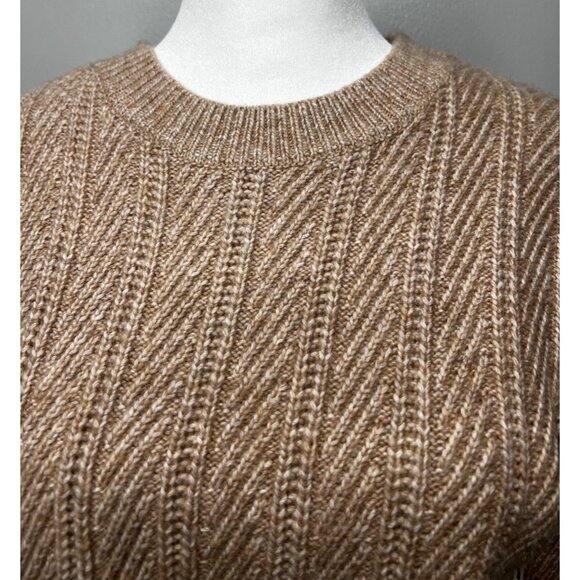 Joie Womens Ribbed Knit Crew Sweater Beige Wool Polyester Blend Size Small - Picture 4 of 14